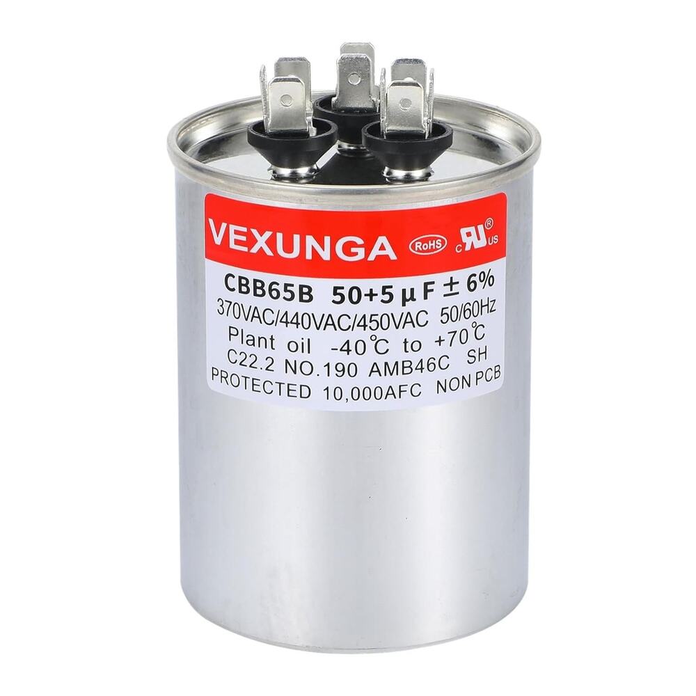 VEXUNGA CBB65B Dual Run Capacitor 50+5 MFD 370VAC/440VAC/450VAC NIB